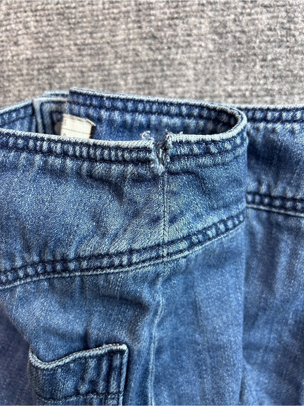 Free People Blue Button-Front Denim Mini Skirt - Picture 5 of 6